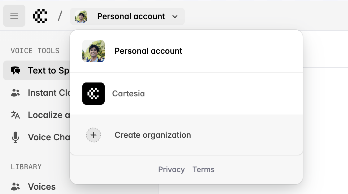 Create organization